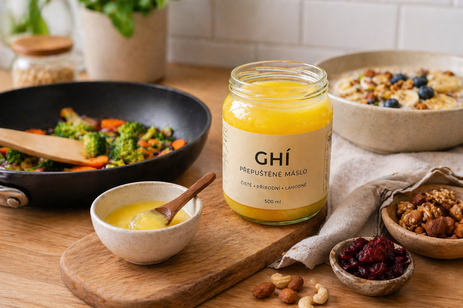 Vyberte si kvalitní ghí pro chutné a snadné vaření. Ideální na smažení, pečení i každodenní použití v kuchyni.